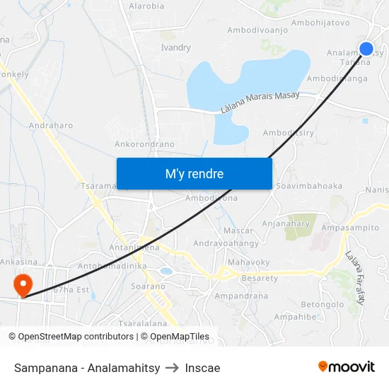 Sampanana - Analamahitsy to Inscae map