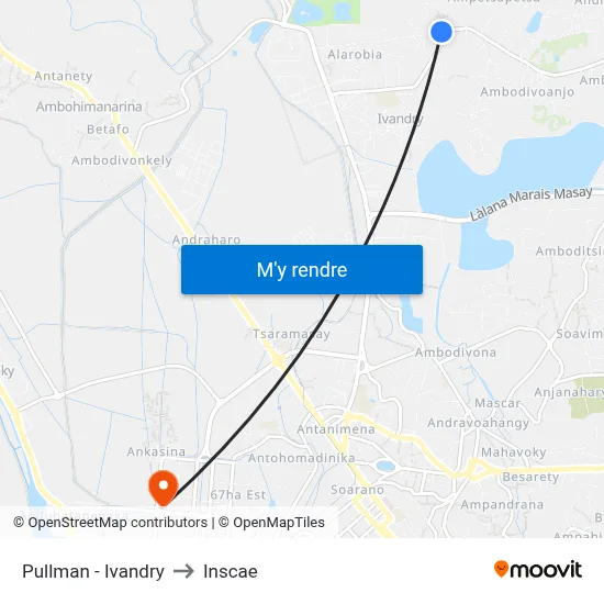 Pullman - Ivandry to Inscae map