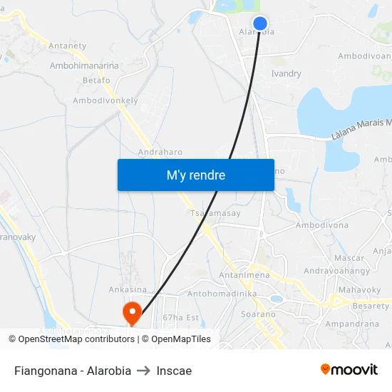 Fiangonana - Alarobia to Inscae map