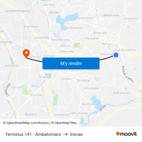 Terminus 141 - Ambatomaro to Inscae map
