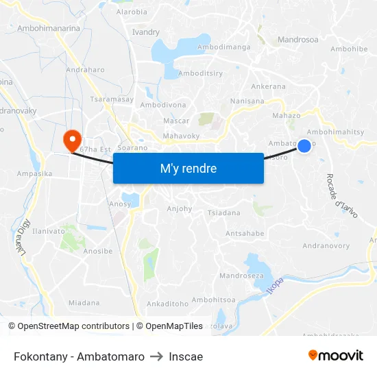 Fokontany - Ambatomaro to Inscae map