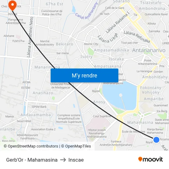 Gerb'Or - Mahamasina to Inscae map