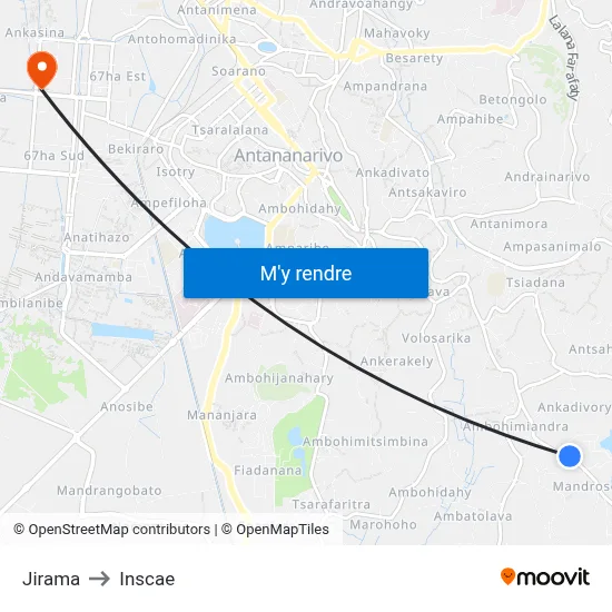 Jirama to Inscae map