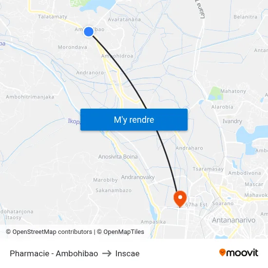 Pharmacie - Ambohibao to Inscae map