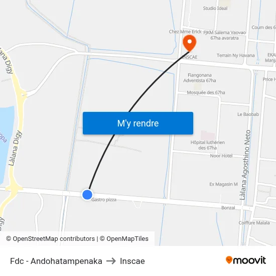 Fdc - Andohatampenaka to Inscae map