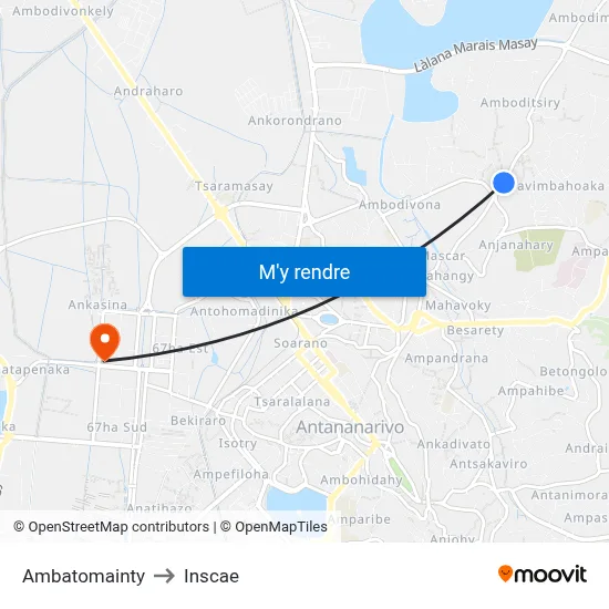 Ambatomainty to Inscae map