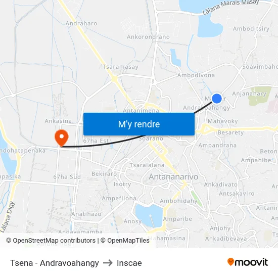 Tsena - Andravoahangy to Inscae map