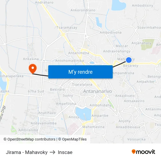 Jirama - Mahavoky to Inscae map