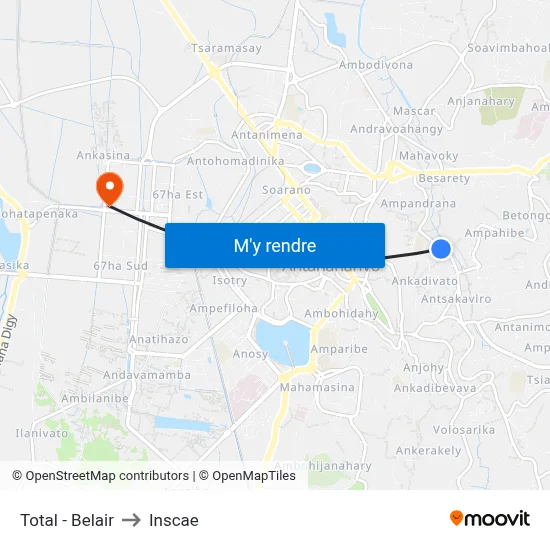 Total - Belair to Inscae map