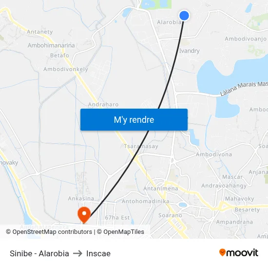 Sinibe - Alarobia to Inscae map