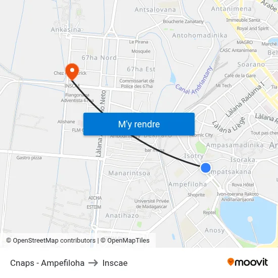 Cnaps - Ampefiloha to Inscae map
