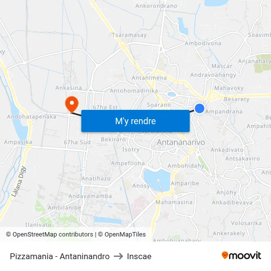 Pizzamania - Antaninandro to Inscae map