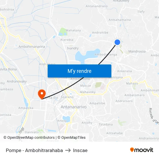 Pompe - Ambohitrarahaba to Inscae map