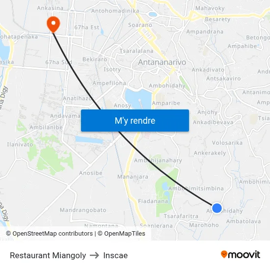 Restaurant Miangoly to Inscae map