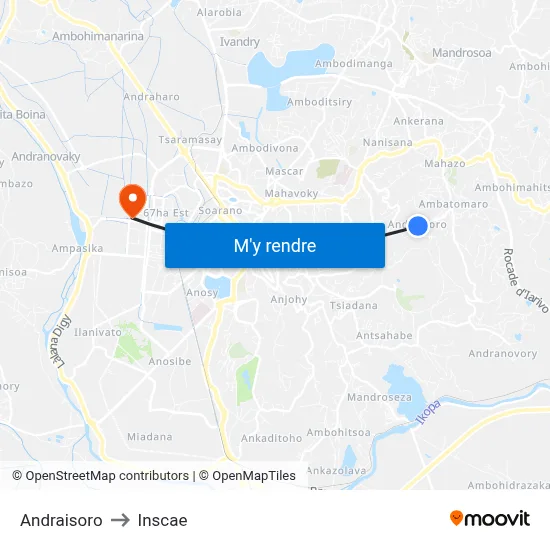 Andraisoro to Inscae map