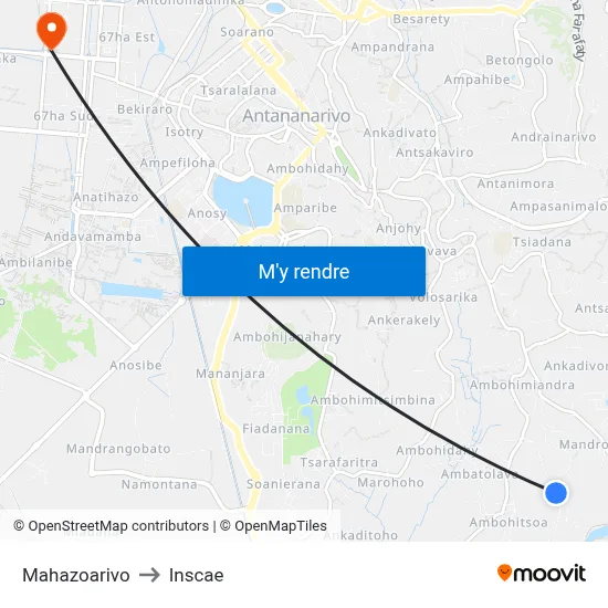 Mahazoarivo to Inscae map