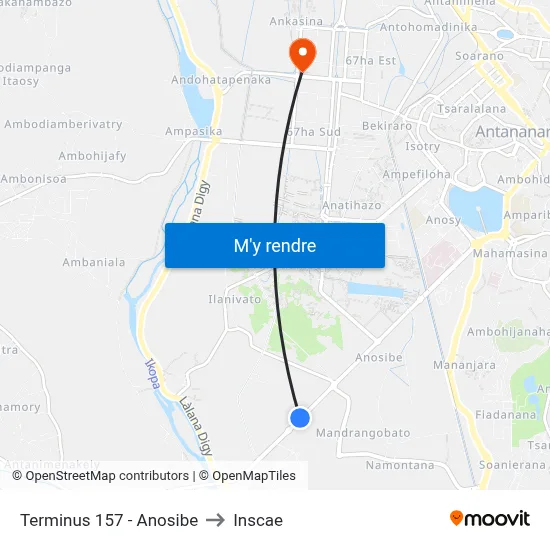 Terminus 157 - Anosibe to Inscae map