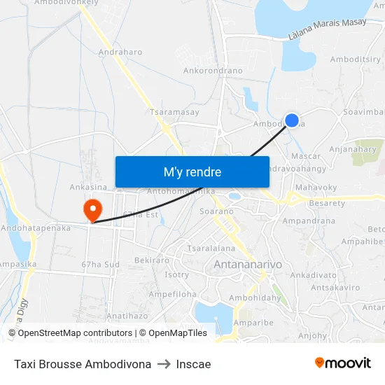 Taxi Brousse Ambodivona to Inscae map