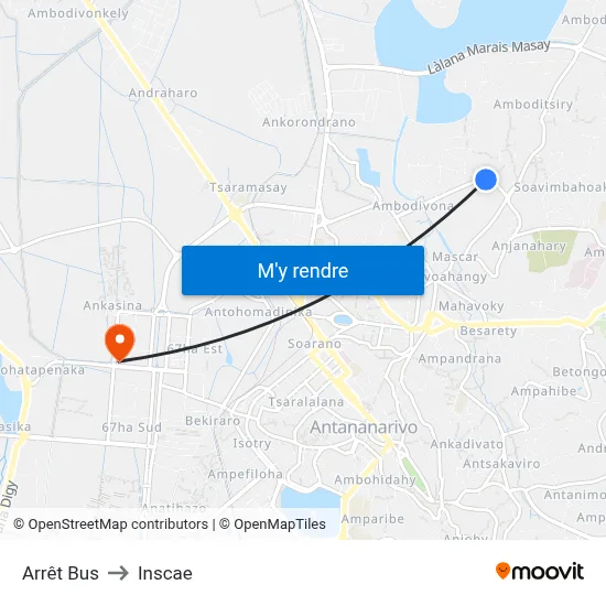 Arrêt Bus to Inscae map