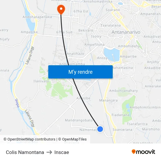 Colis Namontana to Inscae map
