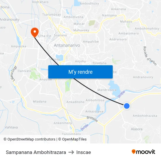 Sampanana Ambohitrazara to Inscae map