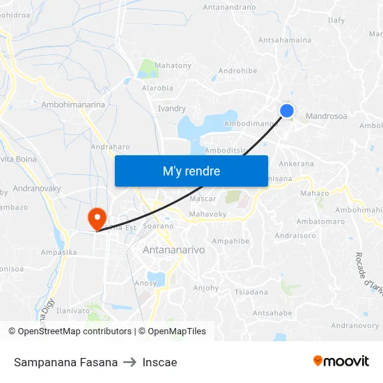 Sampanana Fasana to Inscae map