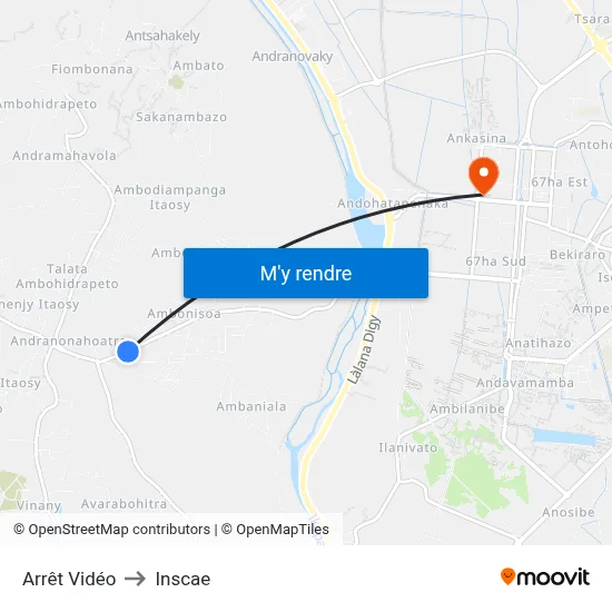 Arrêt Vidéo to Inscae map