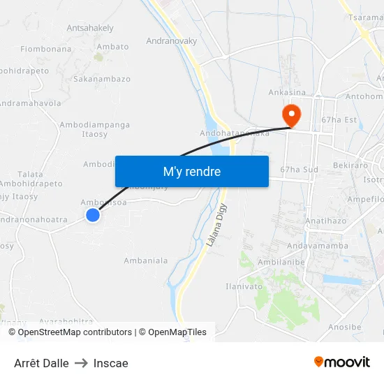 Arrêt Dalle to Inscae map