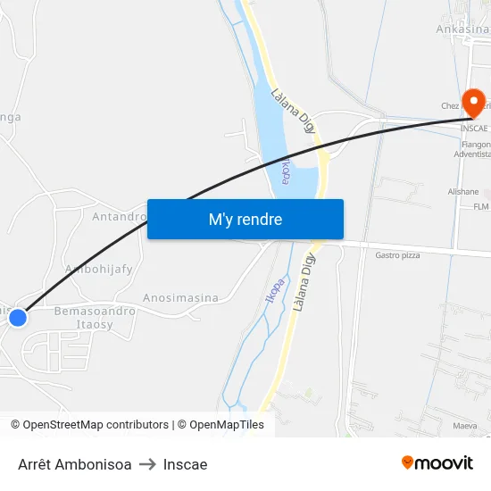 Arrêt Ambonisoa to Inscae map