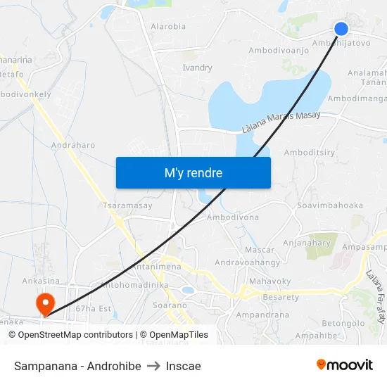 Sampanana - Androhibe to Inscae map