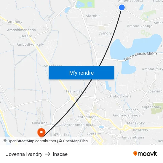 Jovenna Ivandry to Inscae map