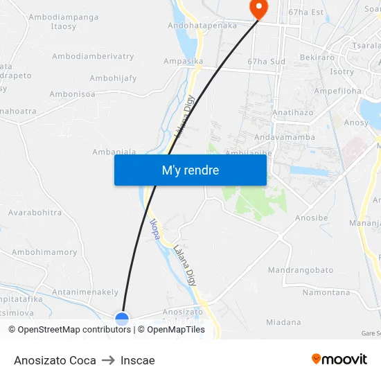 Anosizato Coca to Inscae map