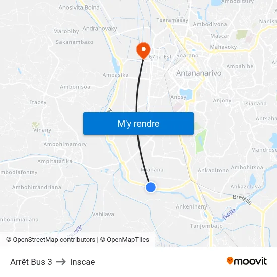 Arrêt Bus 3 to Inscae map
