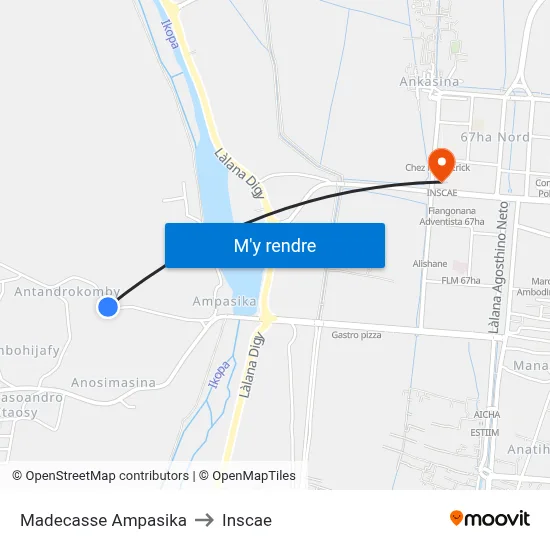 Madecasse Ampasika to Inscae map