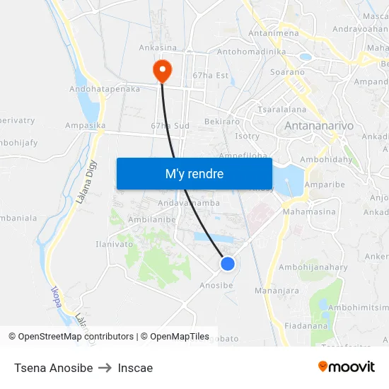 Tsena Anosibe to Inscae map