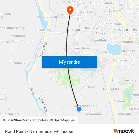 Rond Point - Namontana to Inscae map