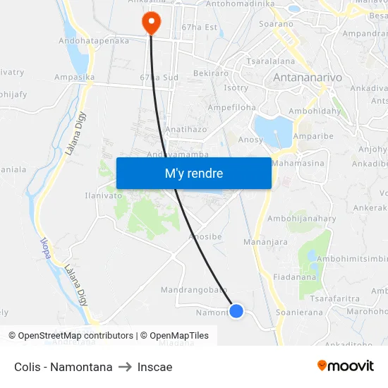 Colis - Namontana to Inscae map