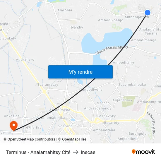 Terminus  - Analamahitsy Cité to Inscae map
