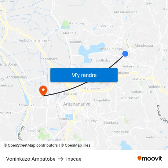 Voninkazo Ambatobe to Inscae map