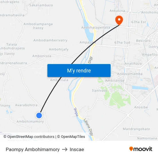 Paompy Ambohimamory to Inscae map