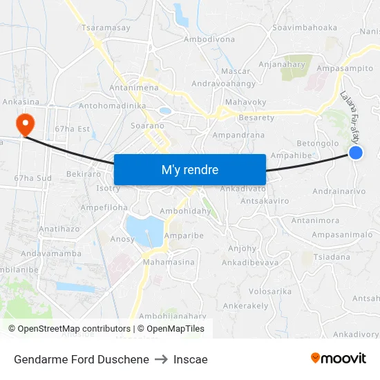Gendarme Ford Duschene to Inscae map