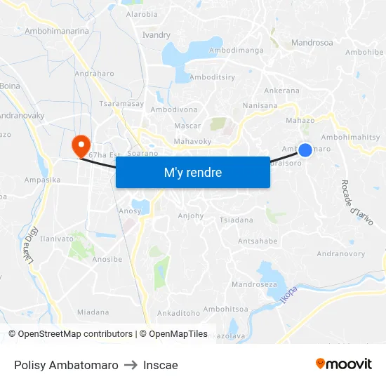 Polisy Ambatomaro to Inscae map