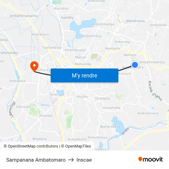 Sampanana Ambatomaro to Inscae map