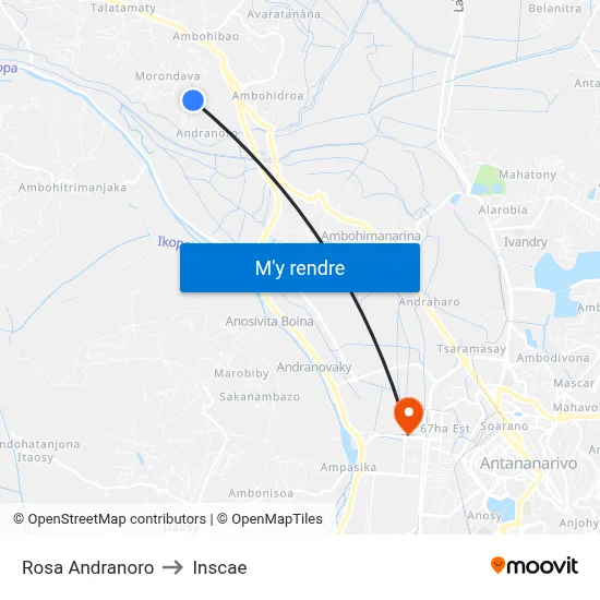 Rosa Andranoro to Inscae map