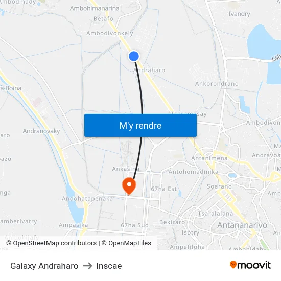 Galaxy Andraharo to Inscae map