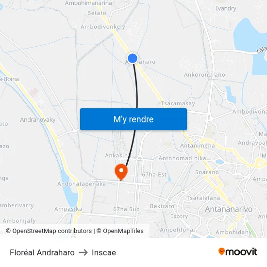 Floréal Andraharo to Inscae map