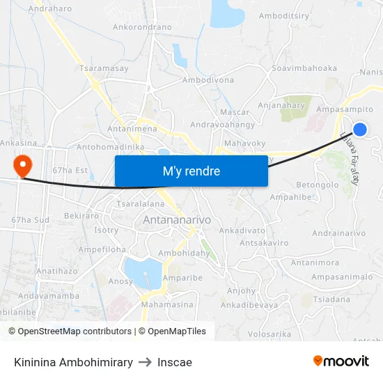 Kininina Ambohimirary to Inscae map