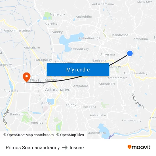 Primus Soamanandrariny to Inscae map