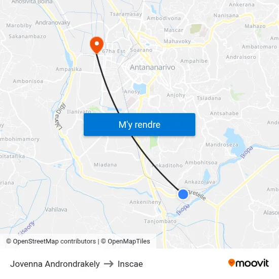 Jovenna Androndrakely to Inscae map