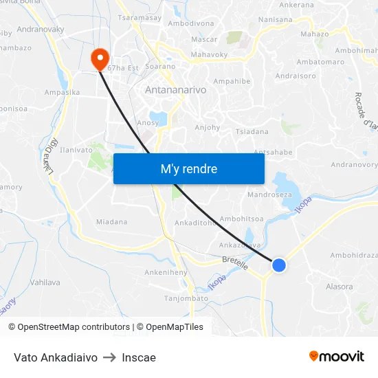 Vato Ankadiaivo to Inscae map
